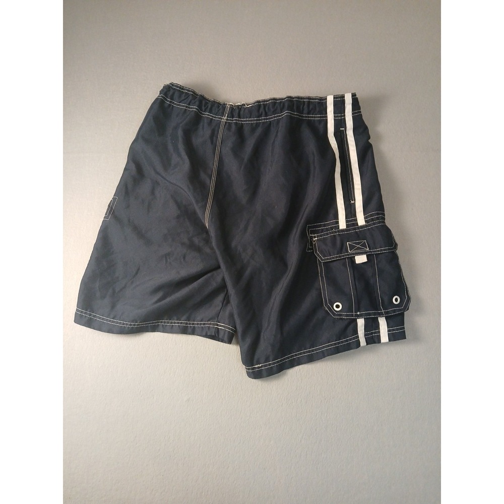 OP SPORT SWIM TRUNKS SHORTS Men's M NAVY Blue Print Lined Beach Board Surf!! - Picture 5 of 6